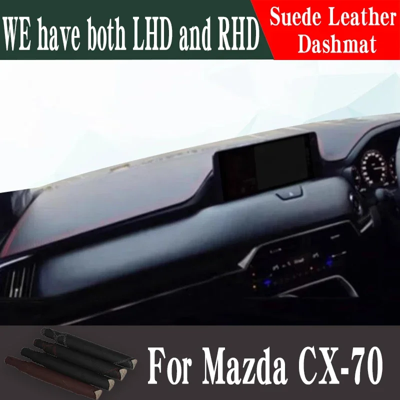 For 2024-2027 Mazda CX-70  CX70 Car Accessories Leather Dashmat Dash Mat Pad Dashboard Cover Protector Carpet
