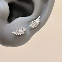 A Pair Vintage Couples Creative Angel Wings Stud Earrings Women Punk Studs Birthday Jewelry Gift
