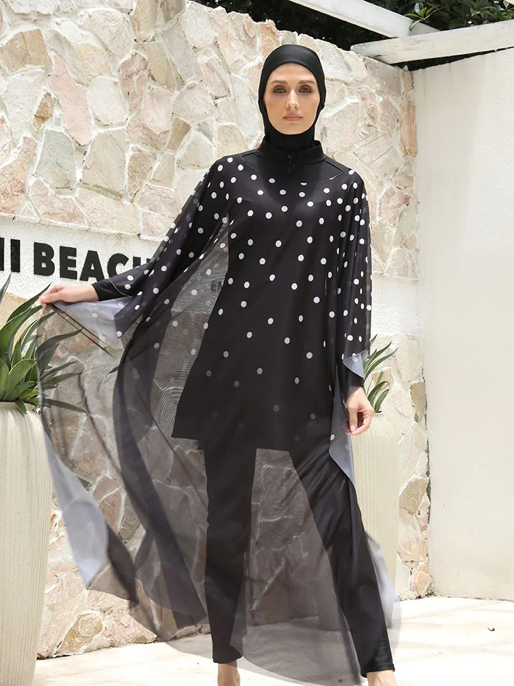 One Size Beach Wear Dress Beach Cover Ups for Women Muslim Modest Swimwear Women Shawl(Excluding the set inside)