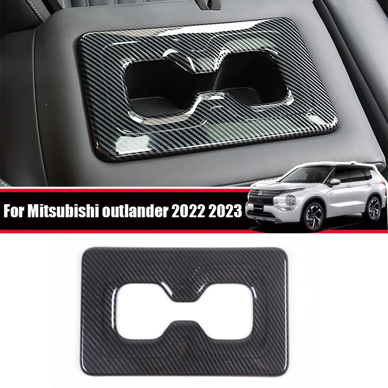 

ABS Car Seat Back Row Water Cup Holder Cover Frame Panel Trim Sticker For Mitsubishi Outlander 2022 2023 2024+ Auto Accessories