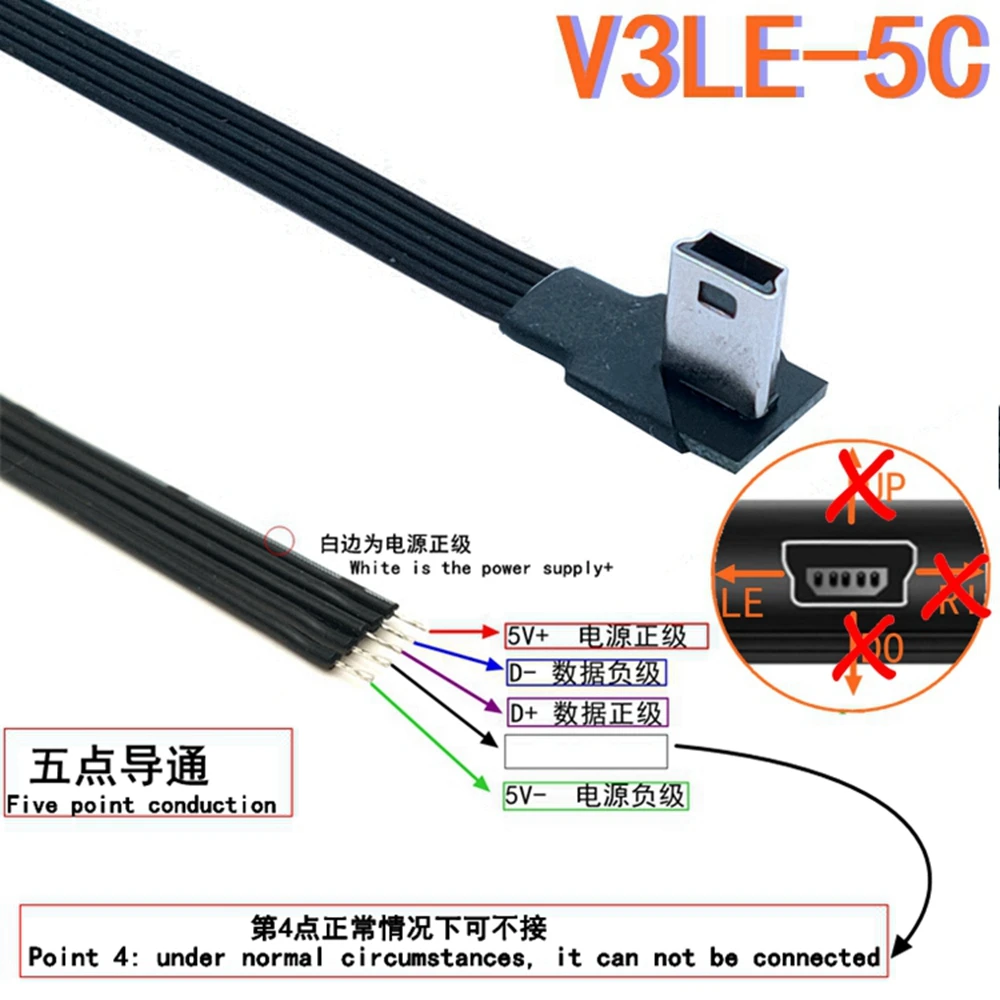 DIY MINI USB 2.0 steker jack perempuan 4 Pin 5 Pin kabel ekstensi kabel kawat kabel transmisi Data pengisi daya 0.05m-1m