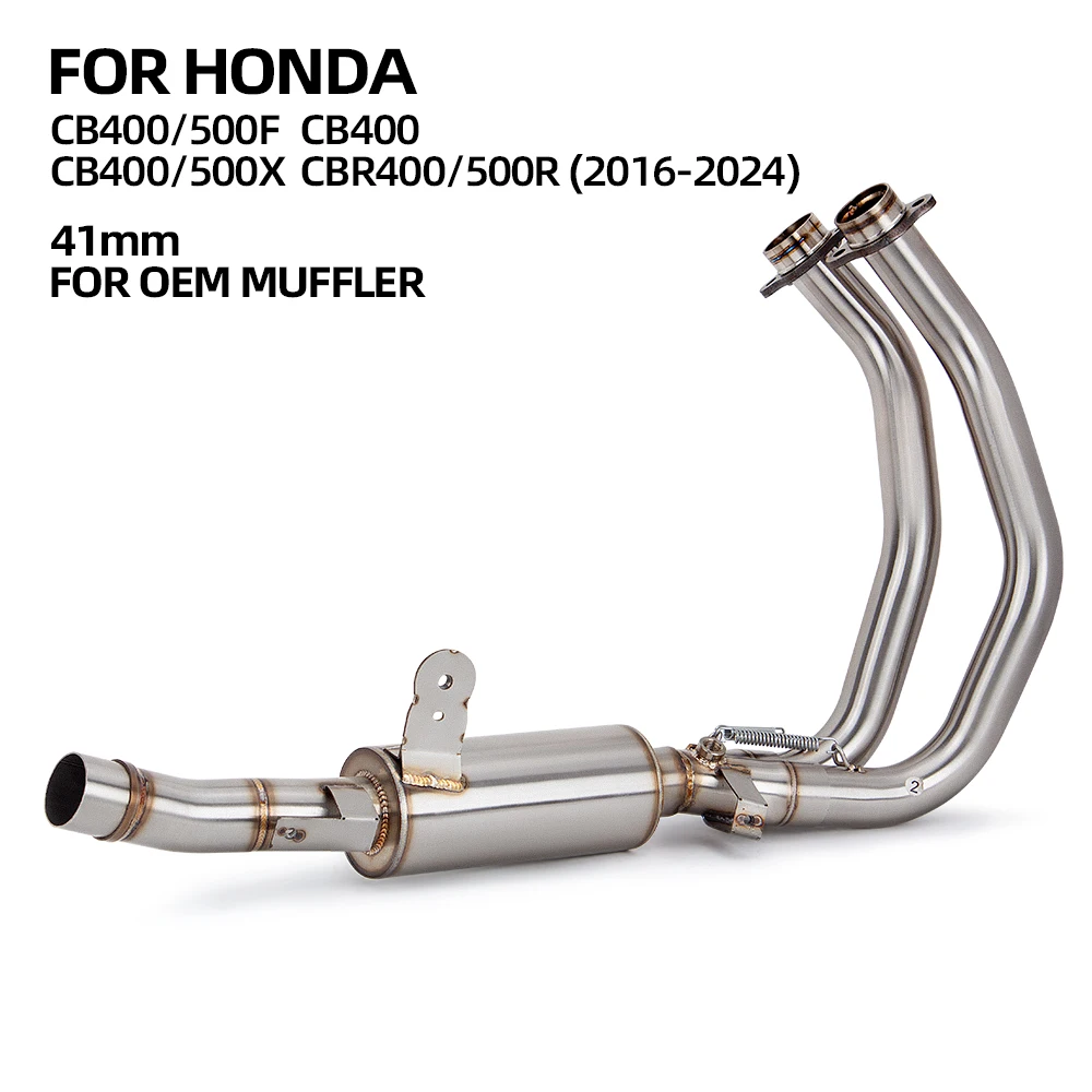 Motorcycle Exhaust Modify Front Middle Link Tube Original 51mm Muffler Slip on For CBR500R CB500X CB500F CBR400R CB400X CB400F