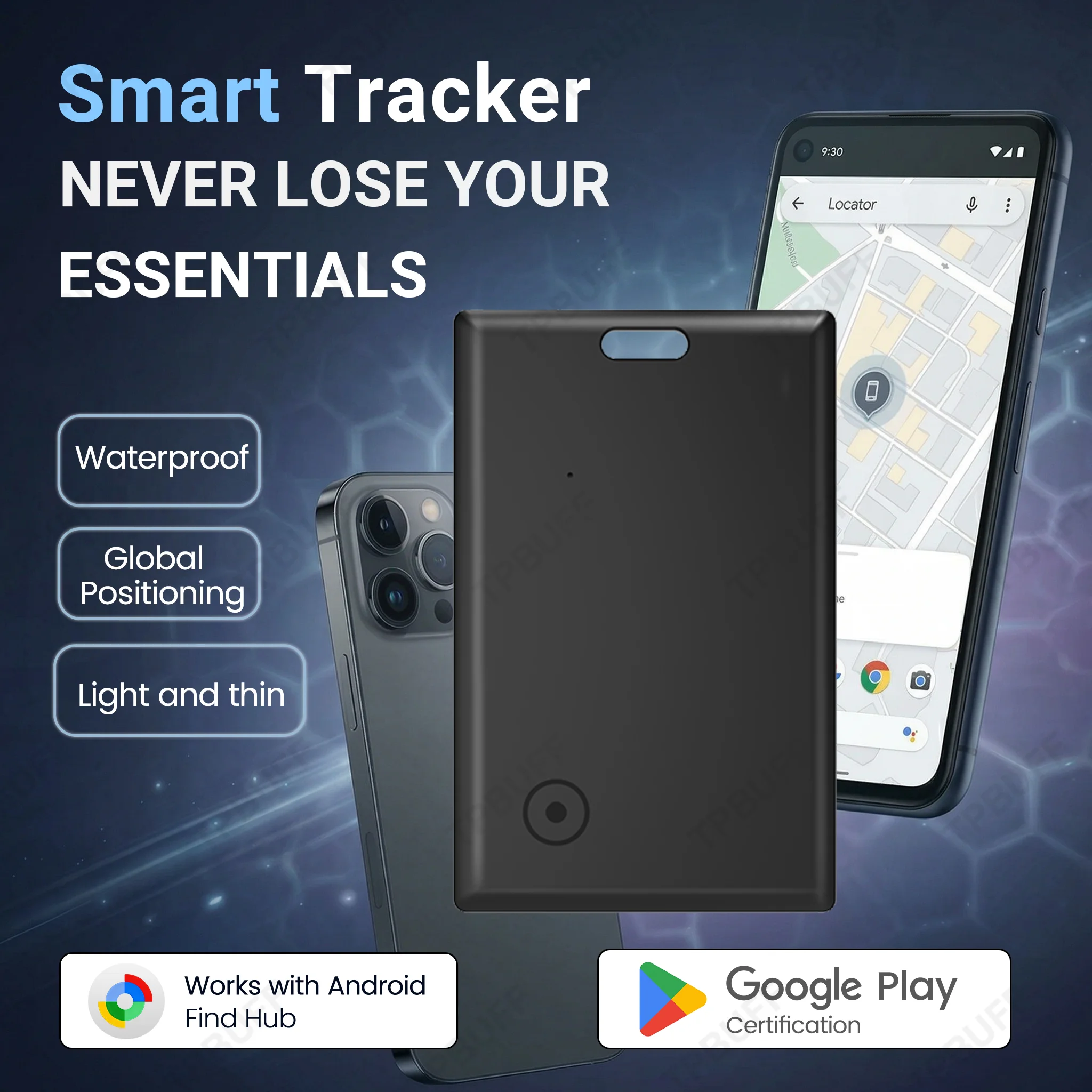 Google Gps tracker android Ultra Thin Wireless Card Locator Find My Smart Anti-Loss Device for Keys Wallet Pet Cat Dog For Phone