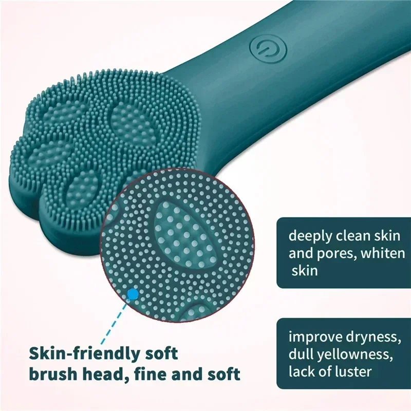 Electric Silicone Face Cleansing Instrument Wash Brush Ultrasonic Vibration Pore Cleaning Facial Beauty Care Vibration Massage