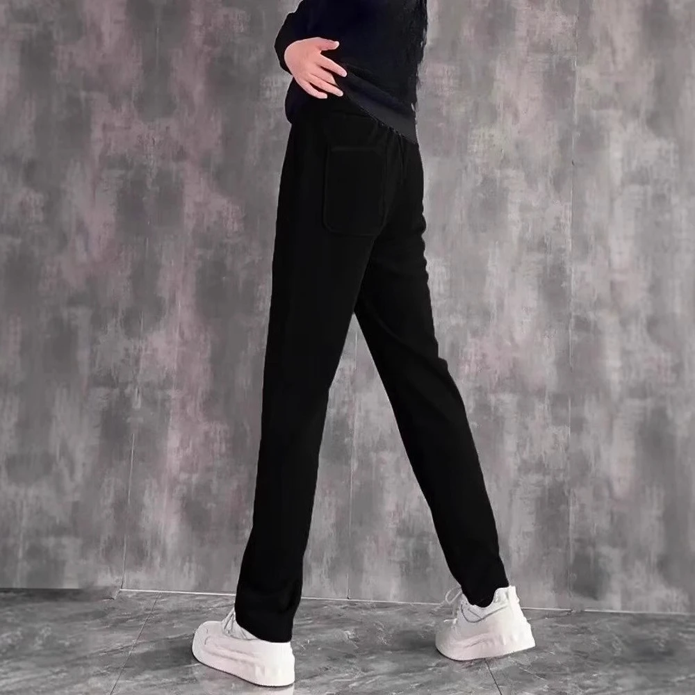 Celana Panjang Serut Longgar Lurus Warna Polos Trendi Kasual Sederhana Dasar Pria Fashion Musim Semi Musim Gugur 2025 Celana Pakaian Pria