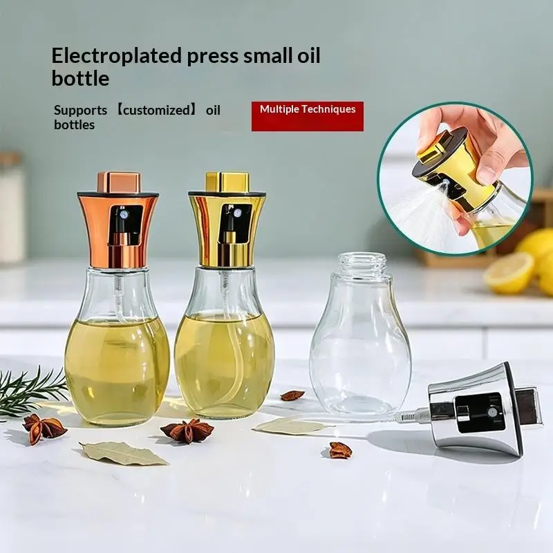 Oil Sprayer, Extremely Precise Oil Spray Bottle With Funnel,Made Of Stainless Steel And Glass, 200ML Oil Sprayer For Cooking