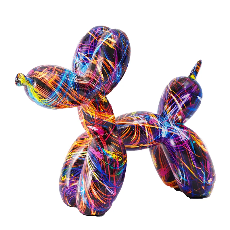 Decorative Statue For Living Room Animal Sculpture Resin Ornaments For Home Figurines For Interior Decoration Desk Graffiti Dog