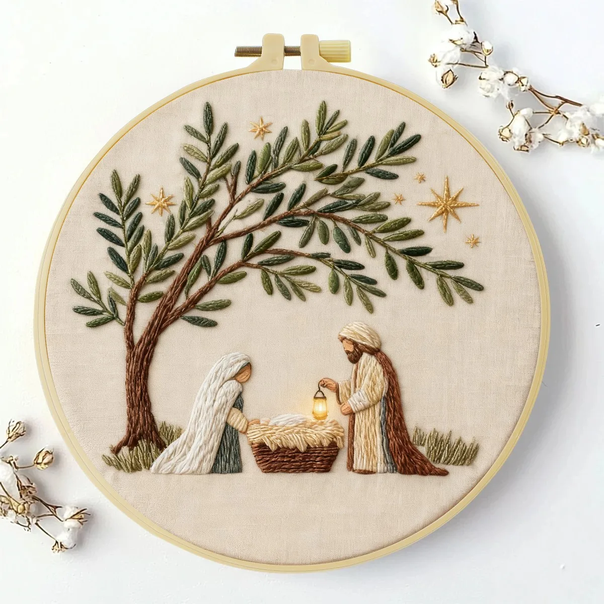 1 Stück 20X20CM/15X15CM 7,87/6,3 Zoll 'Menschen unter dem Baum' Stickerei-Starter-Kit DIY-Set DIY-Stickerei-Set Handarbeit – Detail 2