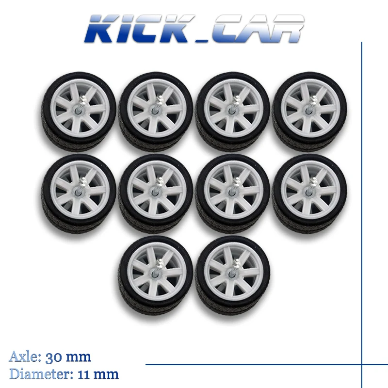 KicarMod-ruedas de juguete para vehículos de colores ABS, ruedas calientes para modelo de coche fundido a presión, piezas modificadas de Hobby, 5