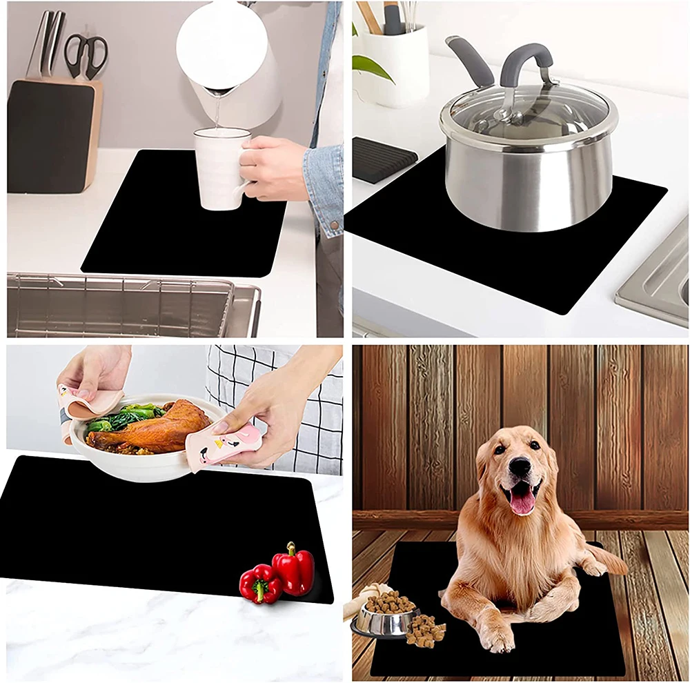 Soft Silicone Table Mat, Large Multi Color Non-Slip Heat Resistant Nonstick Pastry Mat for Kitchen Dining Countertop Protector