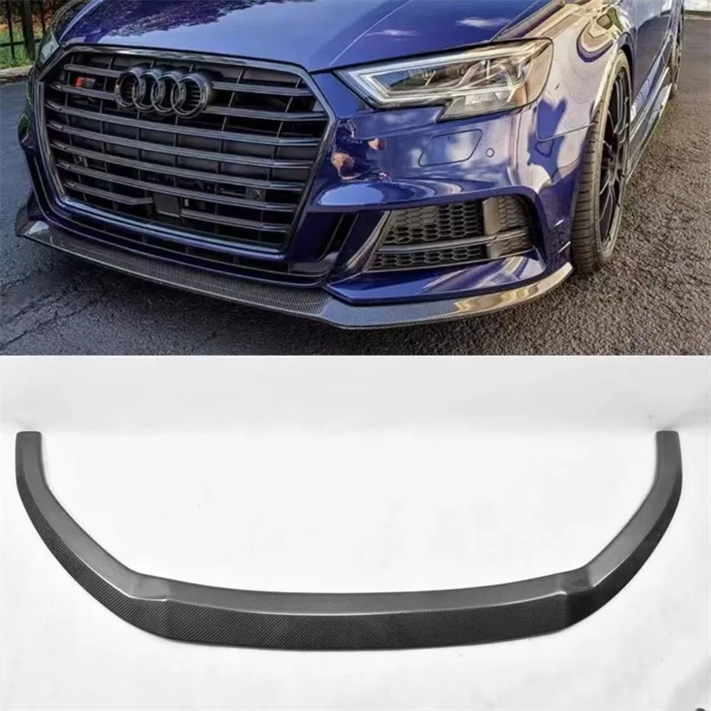 

Для Audi A3 S3 2017-2020 передняя губа из настоящего углеродного волокна, передний бампер, нижняя губа под спойлер, сплиттер, автомобильные аксессуары, комплект кузова