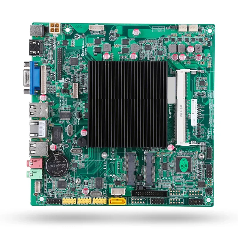 New j1900 quad-core X86 mini industrial computer motherboard single and dual network 6COM string mouth