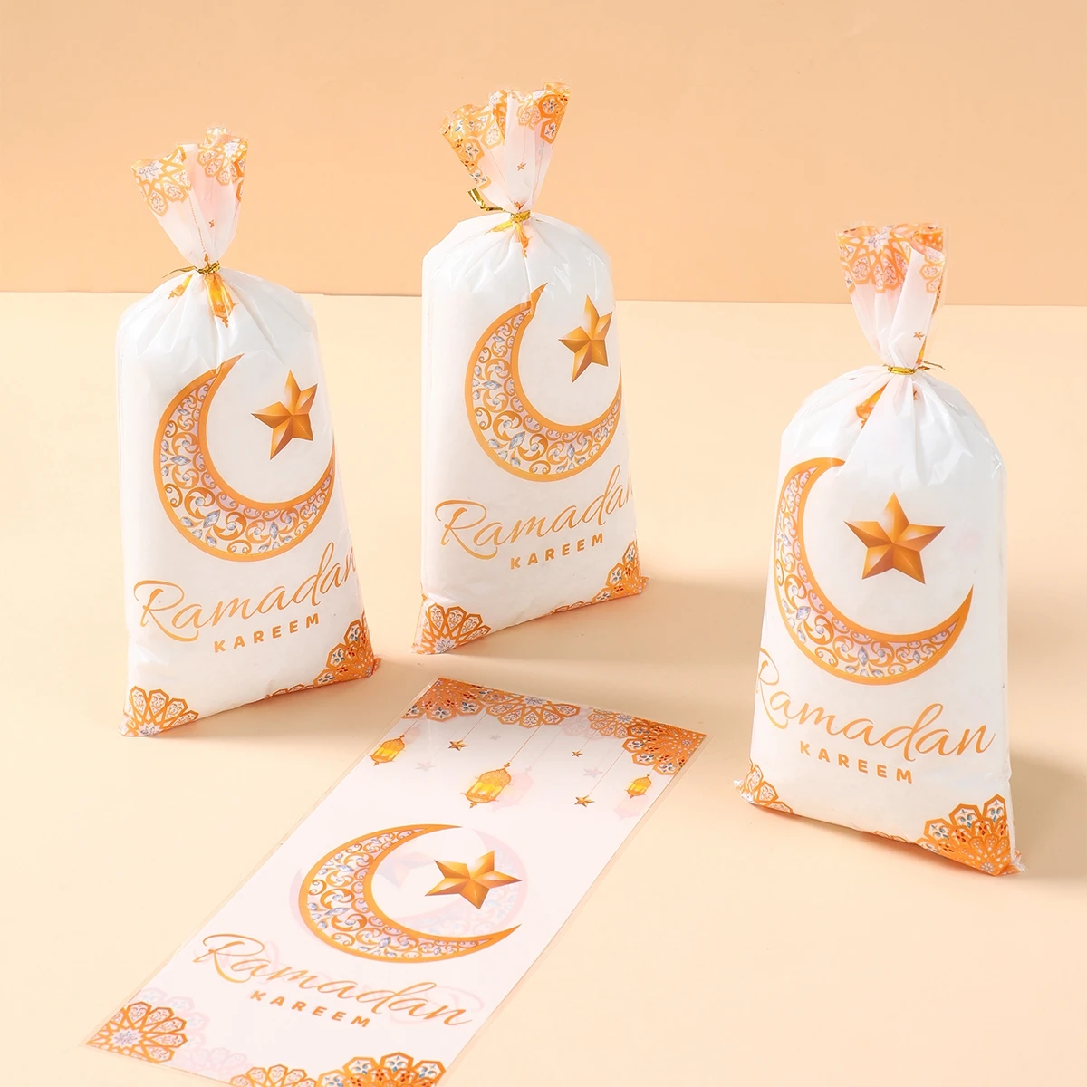 25/50/100pc Eid Mubarak Gift Bags Plastic Candy Cookie Bag Ramadan Kareem Decoration 2025 Islamic Muslim Party Supplies Eid Gift