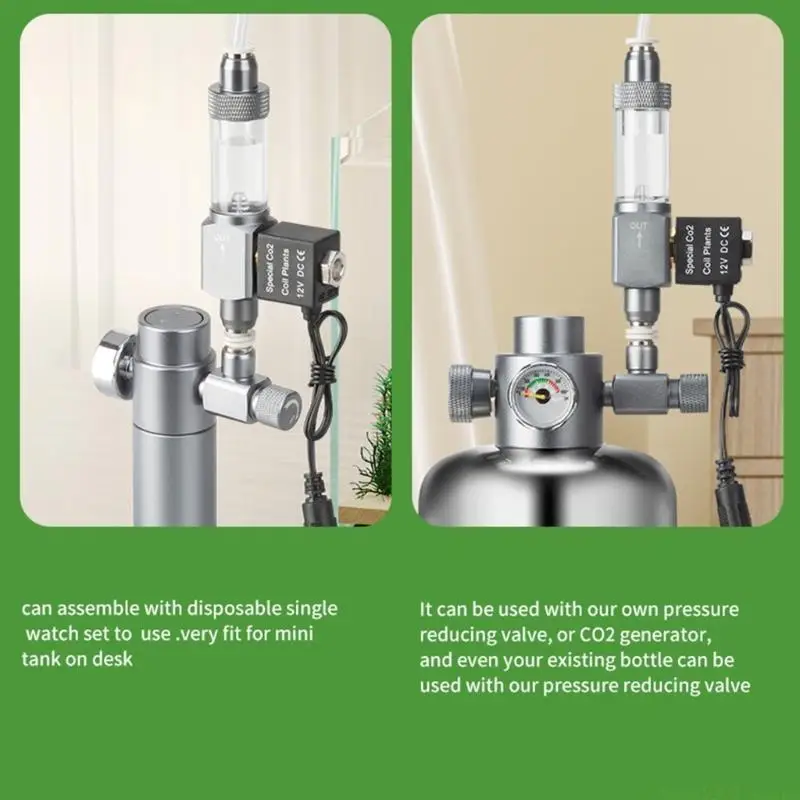 QX2E Aquarium CO2 Bubble Counter Valves Leakproof Aluminum Construction Maintains Gas Level Support