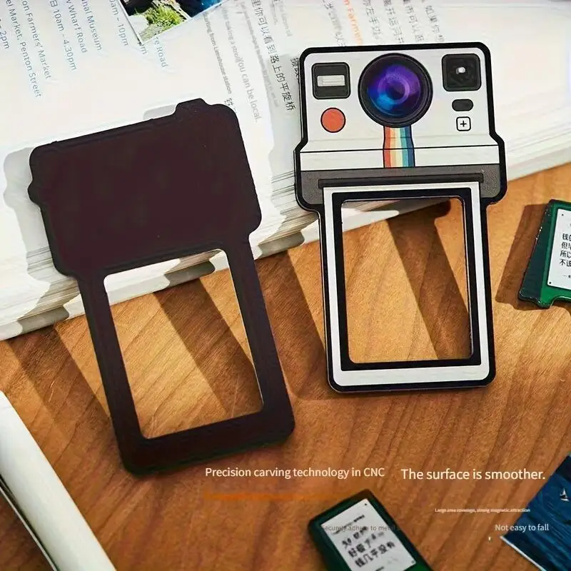 2D Vintage Mini Camera Photo Fridge Magnet, Replaceable Picture Holder for Refrigerator, Whiteboard, Locker & Home Decor