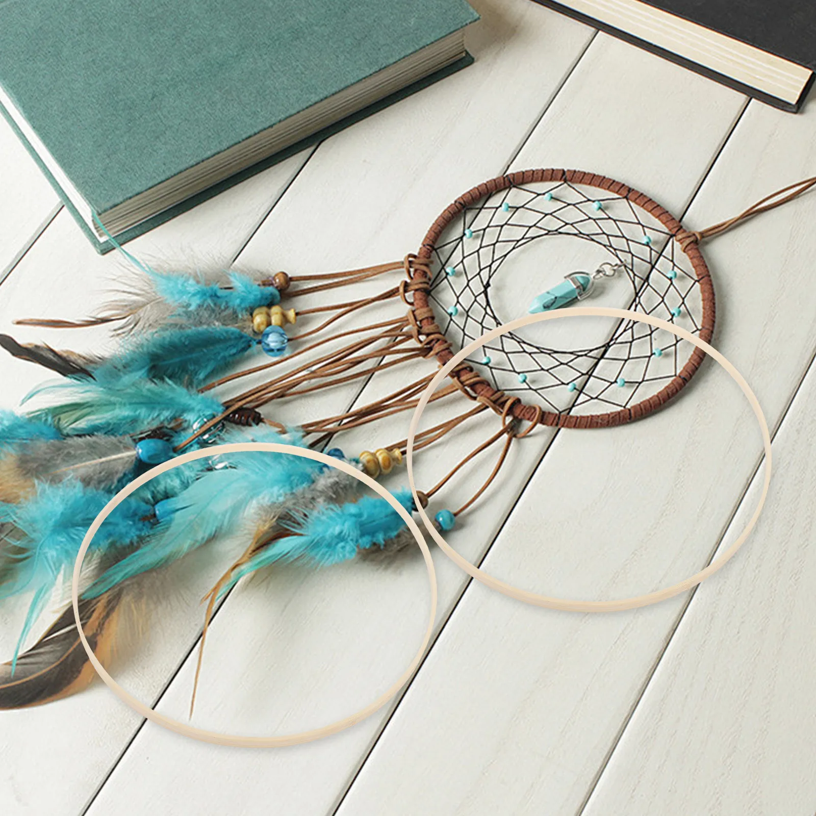 10Pcs Bamboo Floral Hoops Versatile Round Wreath Rings for DIY Craft Projects Macrame Wall Hanging Floral Decor Supplies view 5