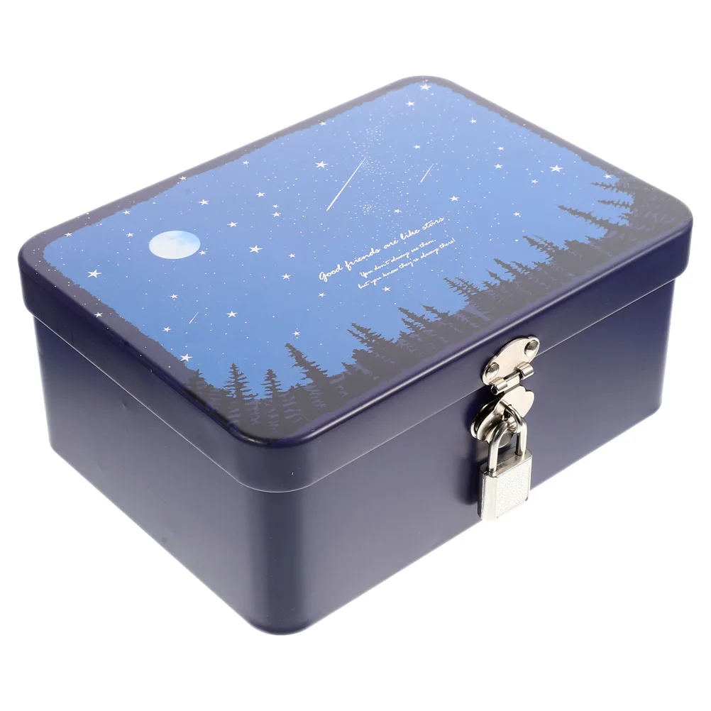 

Tinplate Storage Large Capacity Vintage Jewelry Holder Travel Chest Lockable Document Desktop Organizer Metal Lock Box Storage
