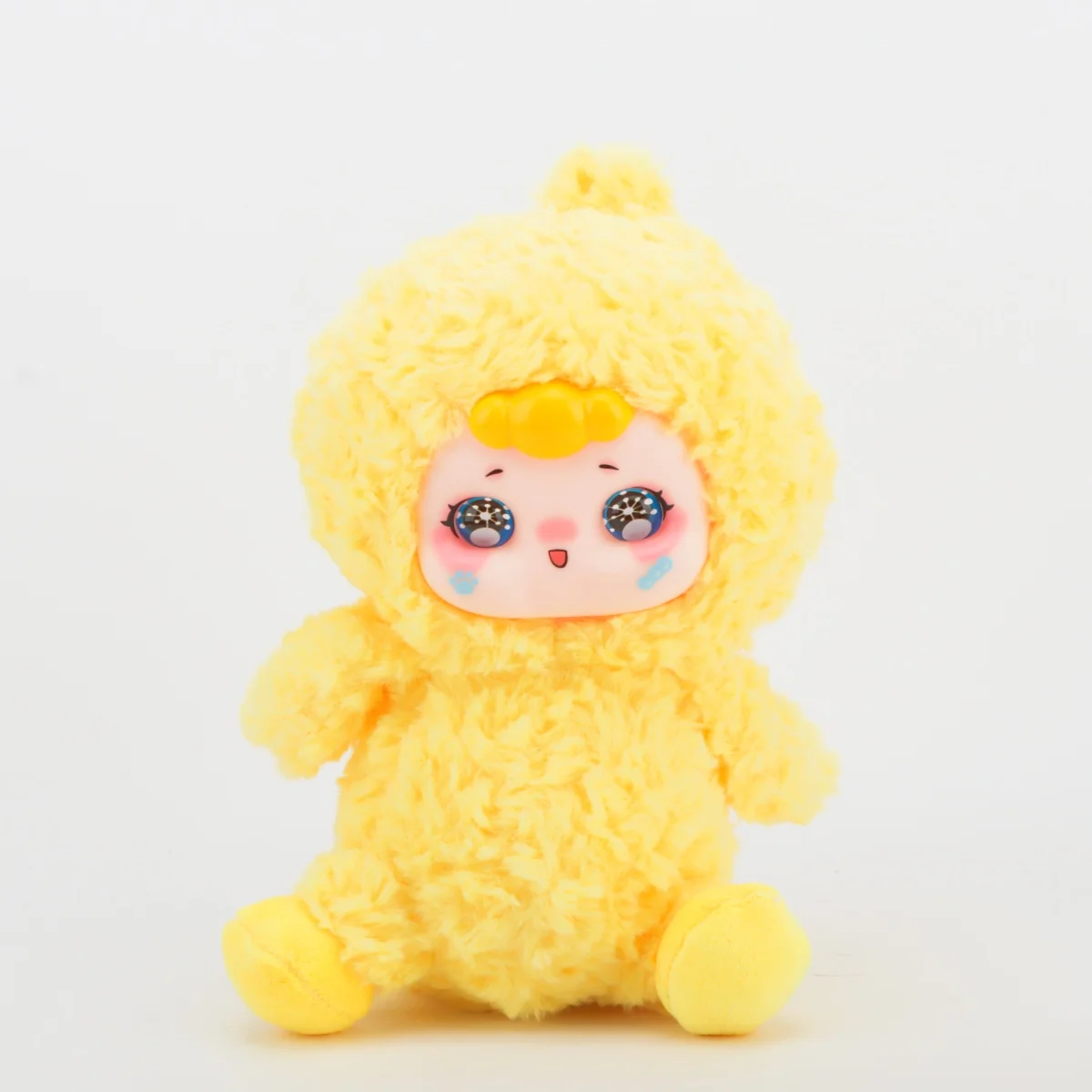 Niedliches Enten-Plüschtier mit zufälligem Gesicht, Vinyl-Plüsch-Hybrid-Stofftier, bezauberndes Kawaii-gelbes Enten-Spielzeug, Geschenk für Kinder, Teenager und Entenliebhaber