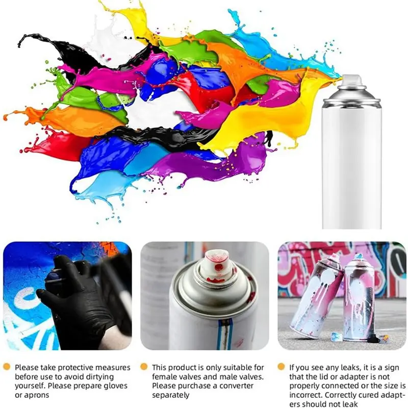 DT16 60PCS Spray Paint Caps & Nozzles Kit, Adapter Set for Female Cans, Artist-Grade Spray Control Kit, Spray Can Nozzle Tips