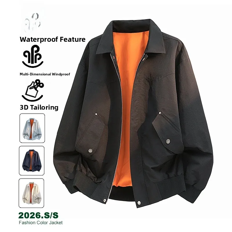 

Весна 2026: Мужская американская рабочая куртка с воротником, многофункциональная, высококачественная, легкая, из роскошного хлопка и полиэстера