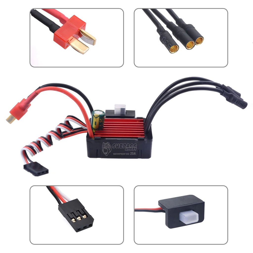 تجاوز هواية 2435 3300KV 4500KV 6100KV فرش السيارات ث/25A 35A ESC 17 جرام سيرفو ل Traxxas Wltoys HBX 1:18 RC الانجراف سباق السيارات