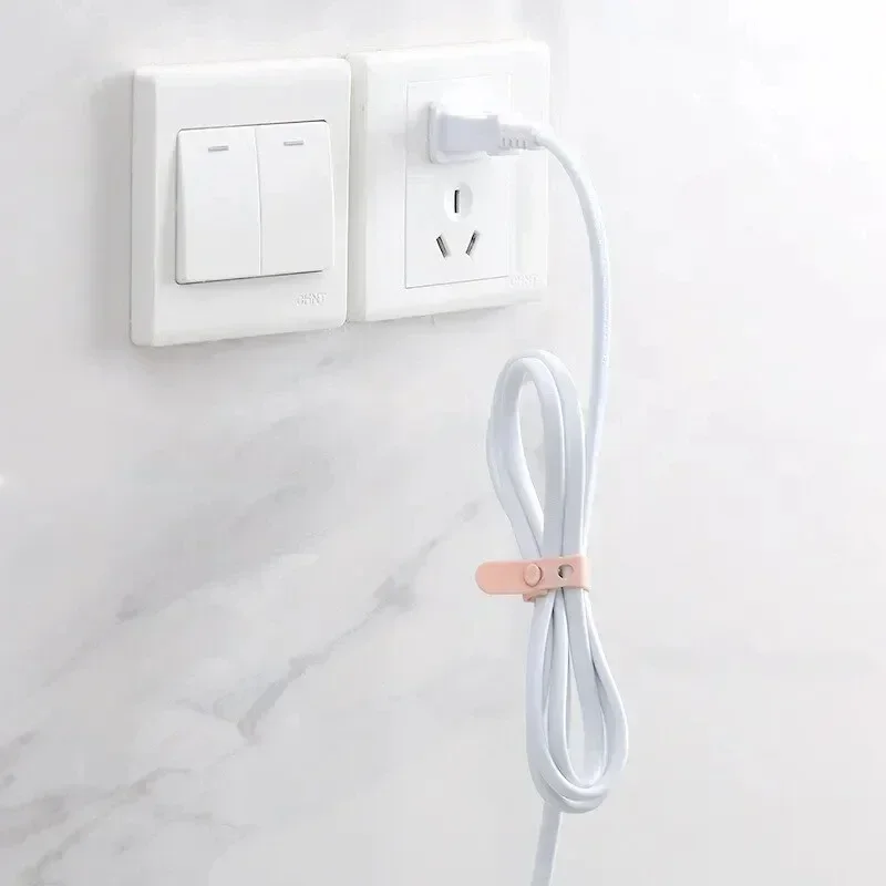 20PCS Cable Winder Organizer Silicone Earphone Clips Wire Cord Management Buckle Straps Reusable Cable Tie Beam Line Cord Holder