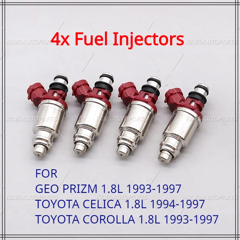 

Set(4) Fuel Injectors For 1993-1997 Toyota Corolla Geo Prizm 1.8L 23250-16160