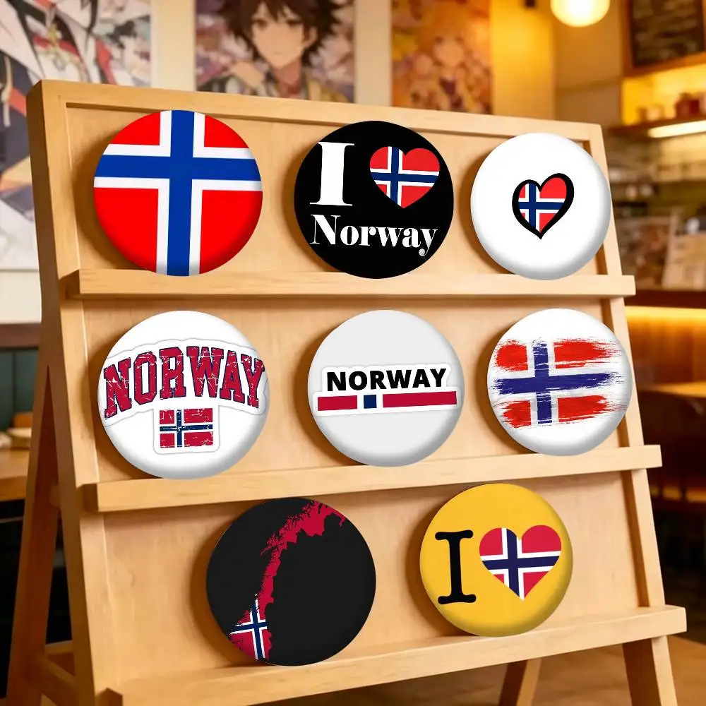 The Flag of Norway 25 32 44 58 75mm Badges Personalized Round Brooches Pins Accessory Gift