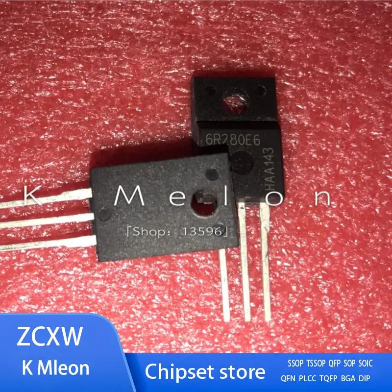 Novo Lote de 10PCS IPA60R280E6 IPP60R280E6 6R280E6 TO-220F/TO-220 13.8A 600V MOSFET