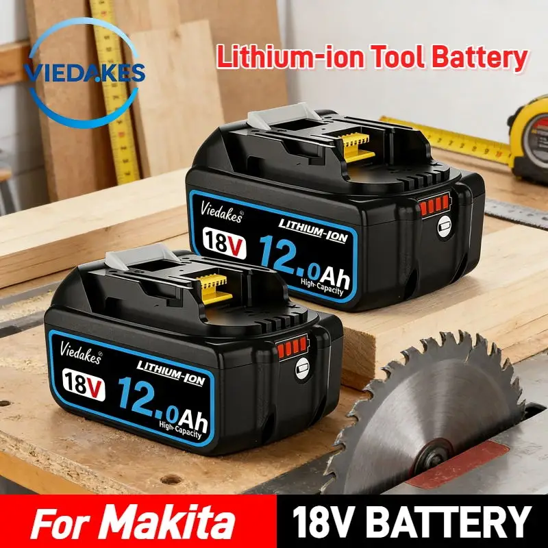 

18V 8ah/10ah/12ah Rechargeable Battery, for Makita 18v BL1830 BL1840B BL1850 BL1860 Replace lithium batteries large capacity