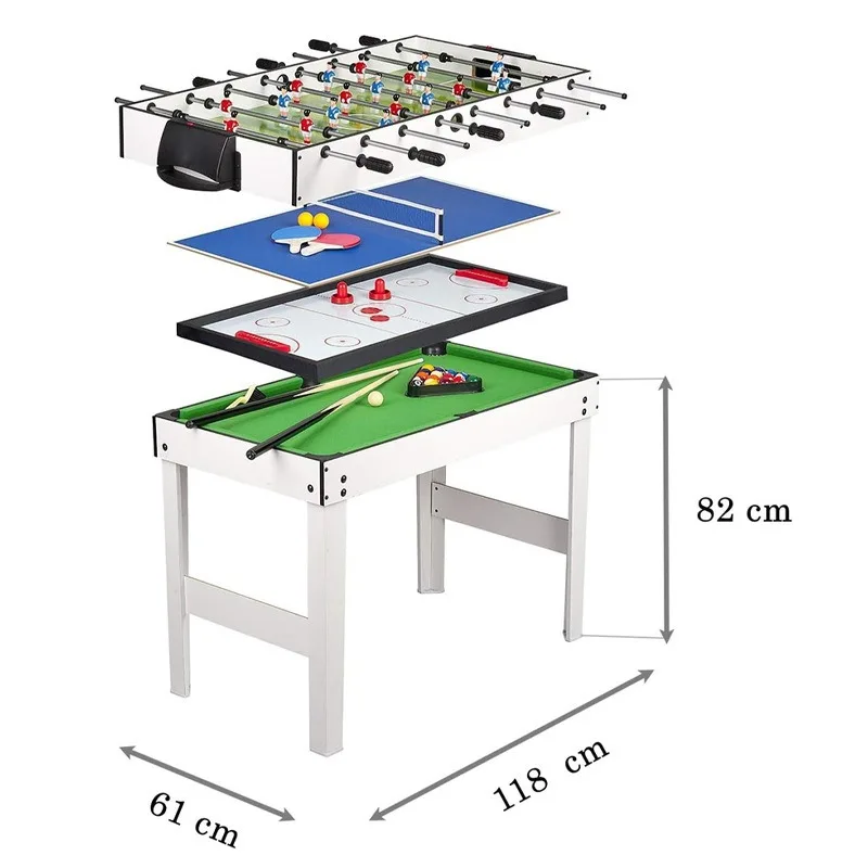 4-Foot 4-in-1 multi-purpose game table, billiards, billiards, table football, table tennis