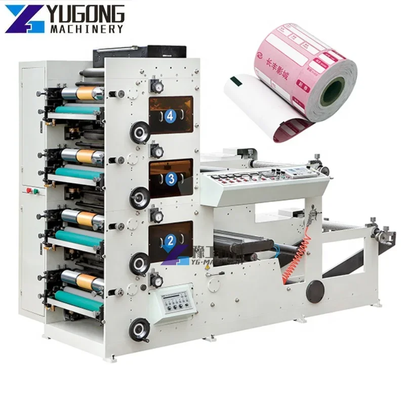 Automatic 4 Colors Flexo Card Label Paper Flexographic Printing Machine Paper Cup Punching Machine for Sale