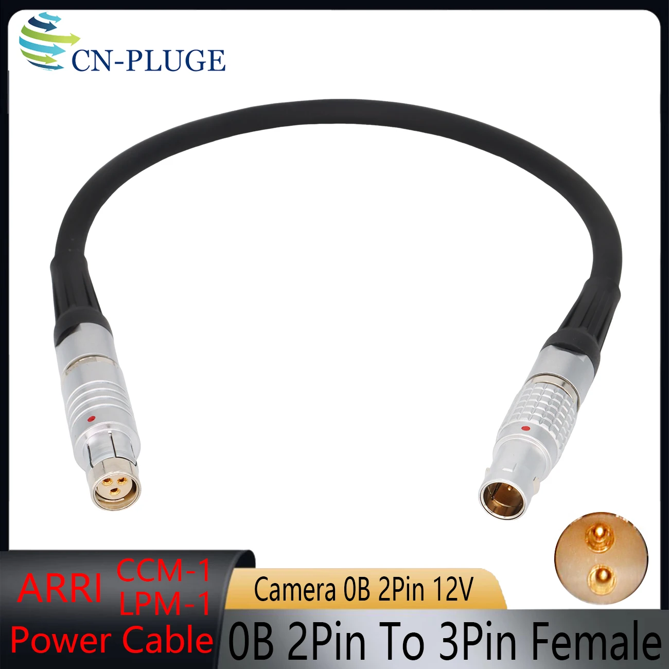 ARRI CCM-1/LPM-1/WVT‑1 Power Cable D-TAP/0B2Pin/RS 3Pin To RS 3Pin Female Plug, Multiple Power Supply Ports for Power Supply