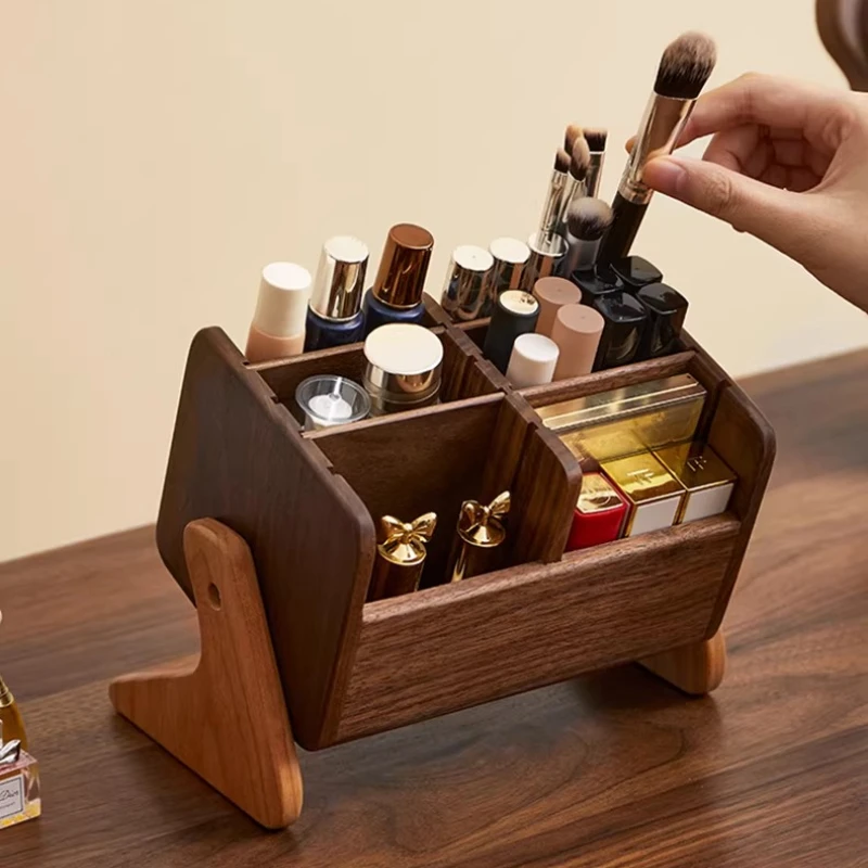 Luxury Rotating Makeup Organizer Desktop Vanity Lipstick Eyeshadow Holder Large Capacity Storage Rack Household Goods