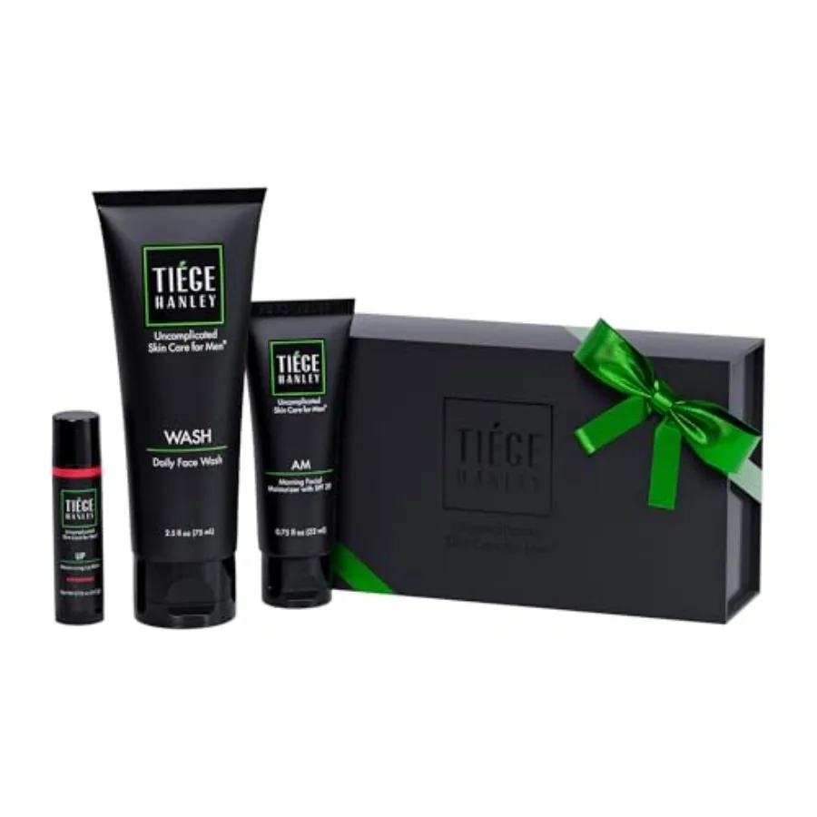 

Tiege Hanley Skin Care Gift Box for Men, Bronze Gifting Skincare Set With Daily Face Wash, AM Moisturizer With SPF 20 Sunscreen