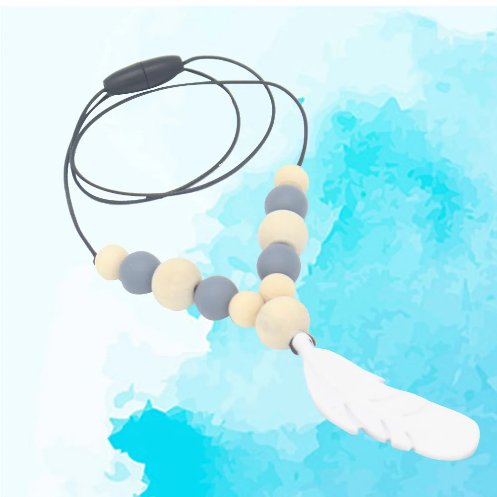 عضاضة الطفل مضغ سيليكون التمريض قلادة رمادي لينة التسنين الإغاثة للرضع مهديء هدية آمنة غير سامة اللثة