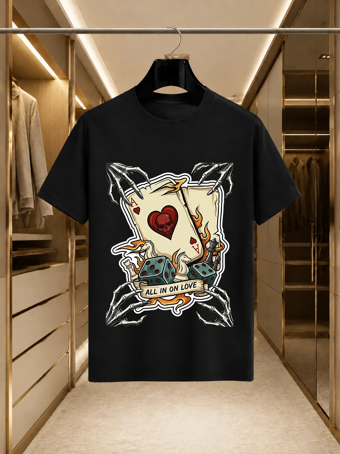 nova-chegada-2026-camiseta-100-algodao-com-estampa-de-maos-de-esqueleto-segurando-As-de-copas-dado-de-poker-chama-all-in-on-love-e-letras-gola-redonda