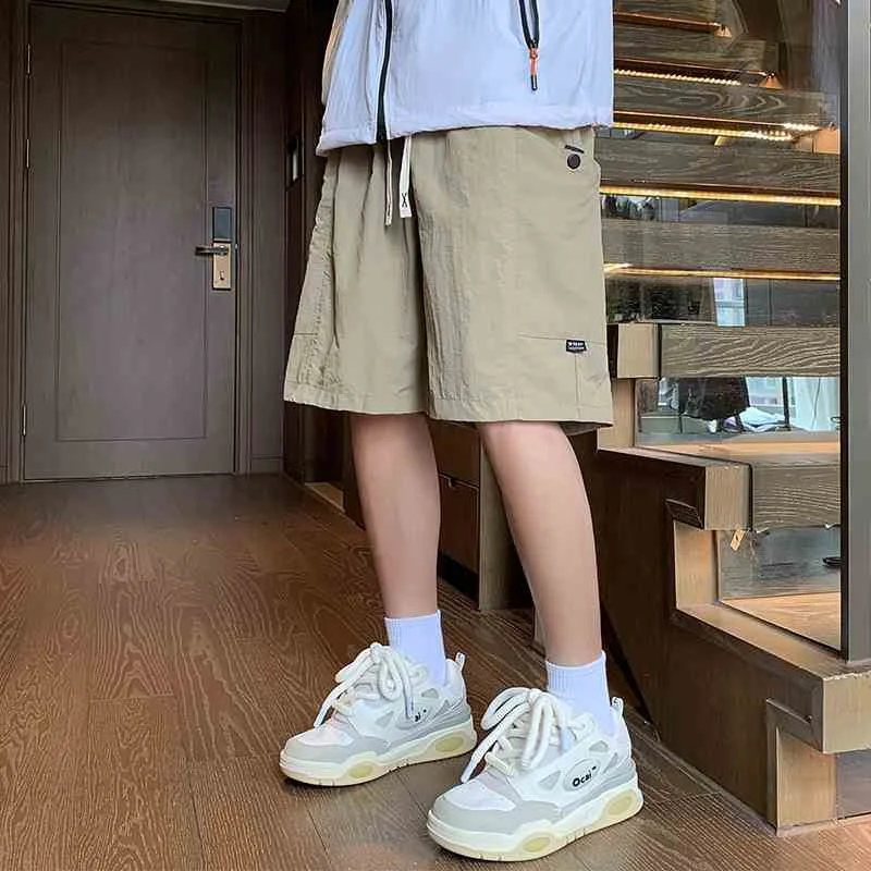 

Лето 2022, повседневные шорты-карго из ледяного шелка для спортзала для мужчин, новые мешковатые бермуды с прямыми штанинами для бега, баскетбола, спортивные шорты Y2K