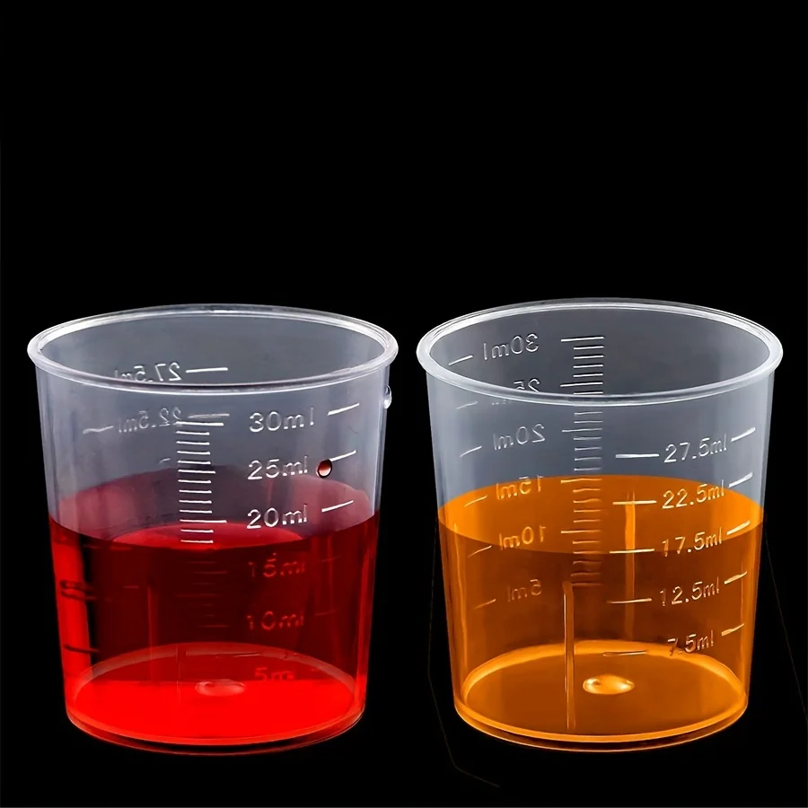 Transparentes Kunststoff-Labor-Messzylinder-Set, Langlebig und Präzise, 10ml/15ml/20ml/30ml/50ml/60ml/100ml/200ml L – Detail 2