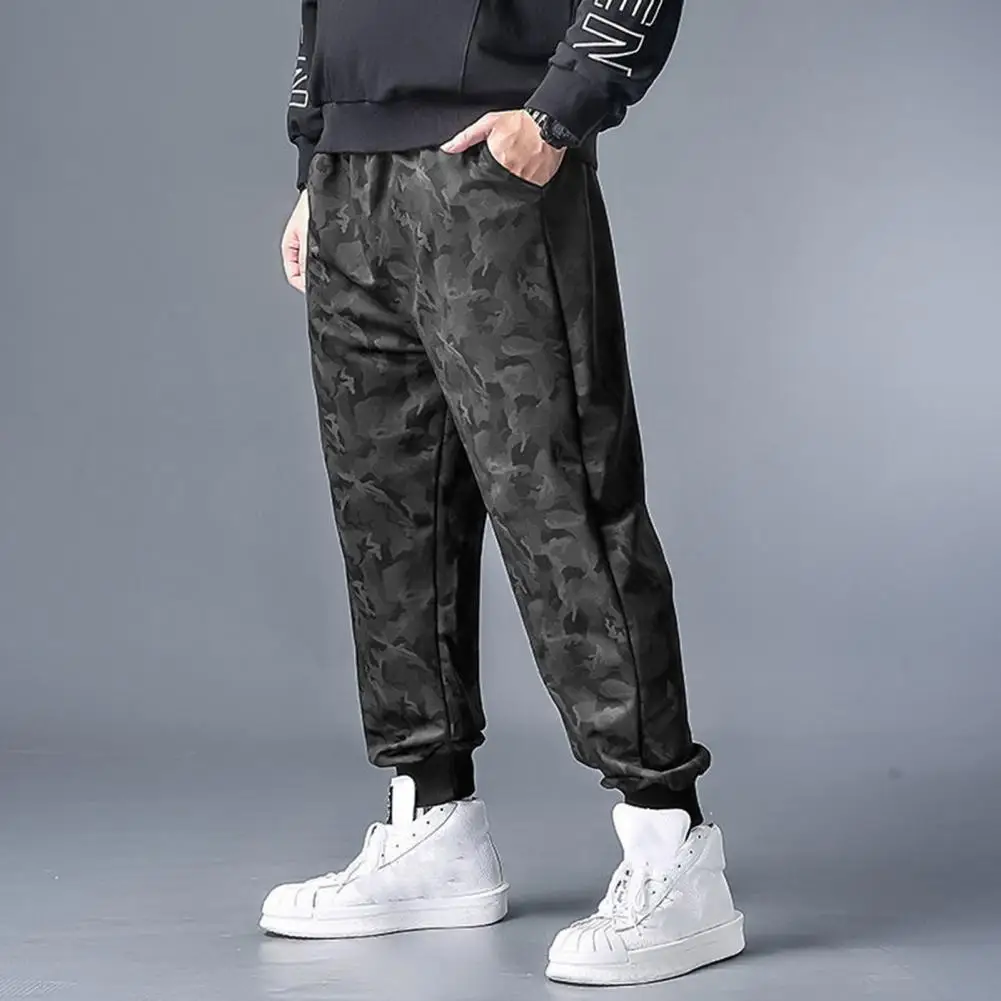 Comfortable Men Casual Trousers Men Polyester Sweatpants Versatile Men's Sports Pants Stylish Breathable Comfortable for Active