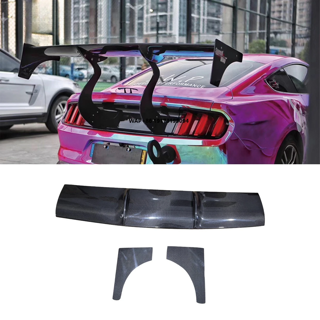 

Carbon Fiber Rear Spoiler for Mustang 2015-2017 Generation Robot Style Auto Parts