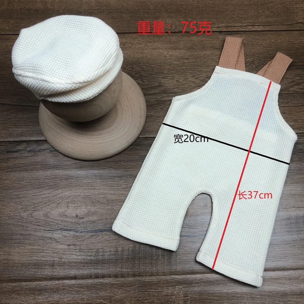 Newborn Photography Props Baby Boy Photo Shoot Outfits Infant Gentleman Romper Suits with Hat