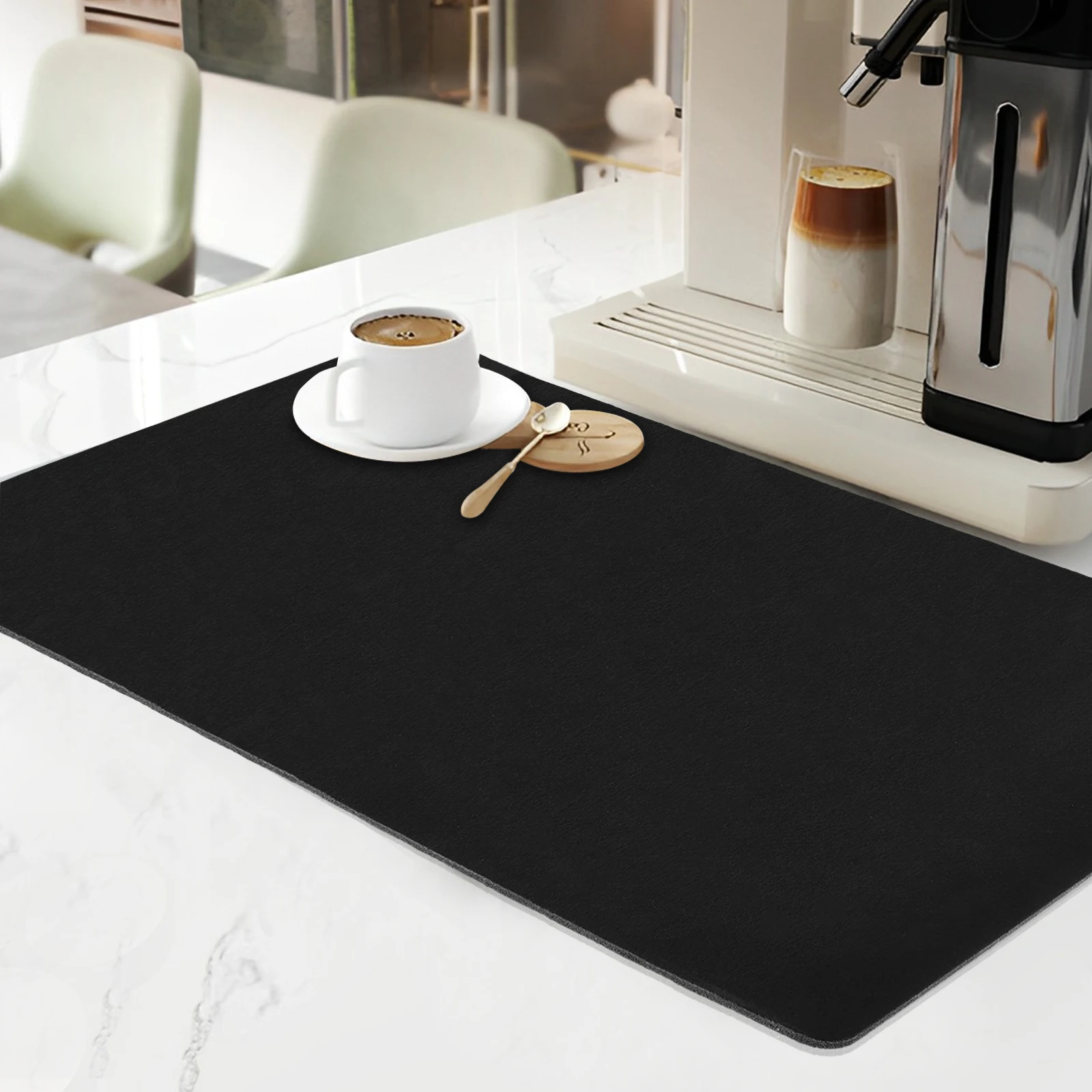 Absorbent Coffee Mat Hide Stain Rubber Backed Dish Drying Mats Anti-Slip Draining Mat Coffee Maker Espresso Machine Mats Coffee