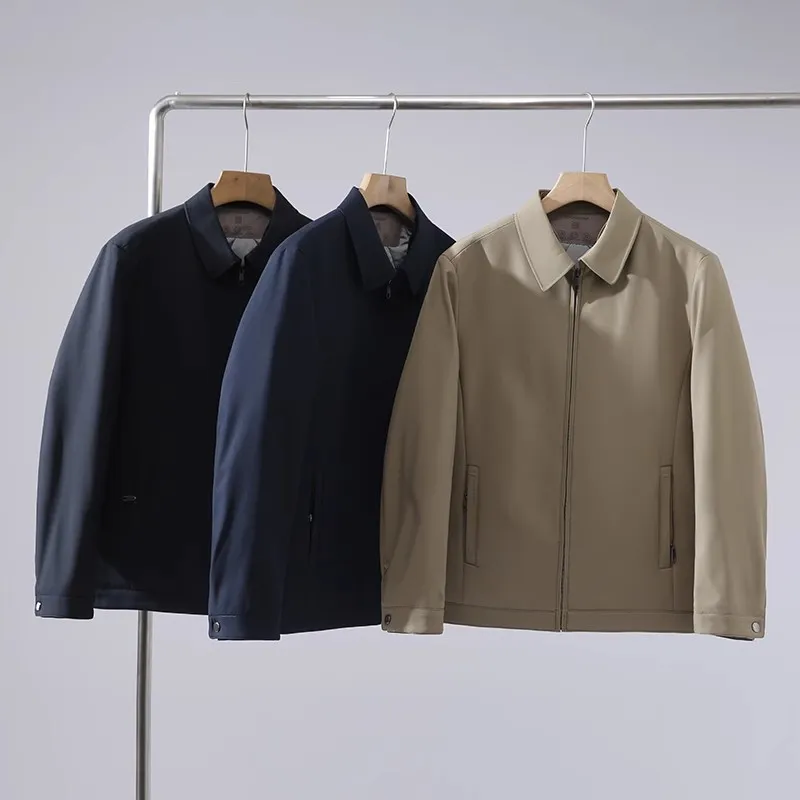 

Высококлассный Busin Sle! Тосса с шелковым наполнением! Теплый не объемный! Зимняя мужская повседневная хлопковая куртка с воротником