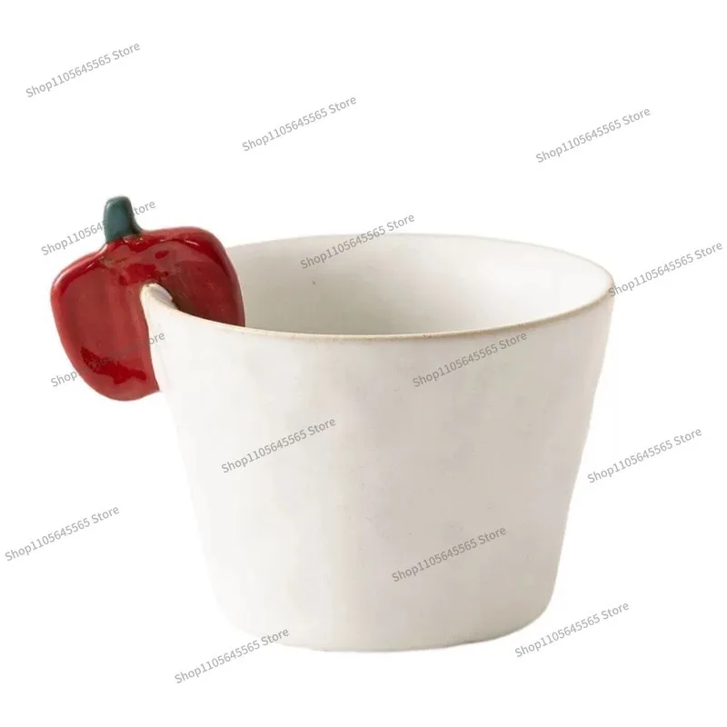 For Coffee Cup, Retro Mug, Rough Pottery, Creative Latte Flower Tea Cup