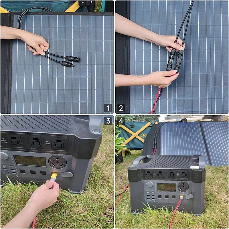 12AWG 1.5m/5Ft Solar Panel Connector to XT60 Cable for ALLPOWERS R600 S2000 Ecoflow River Delta Bluetti Solar Generator etc.