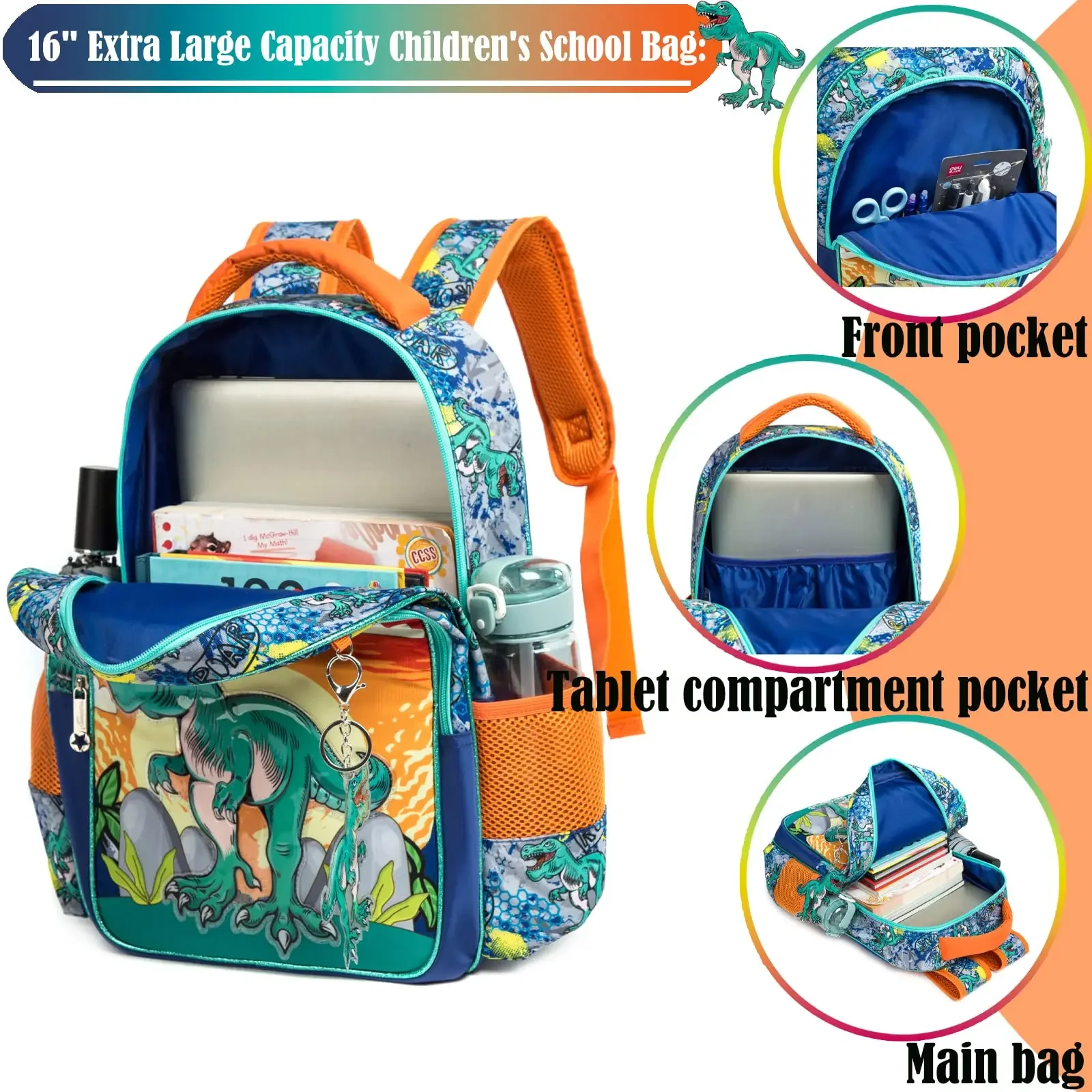 BIkab New Style School Bags ragazzi astronauta zaino scuola Bookbag per ragazzi bambini scuola dinosauri Kawaii zaino bambini zaino