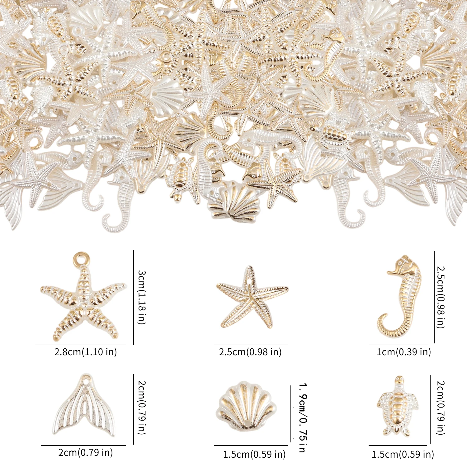 30 pieces of ocean series random mixed pearl shell starfish pendant Diy jewelry accessory bracelet earring pendant view 6