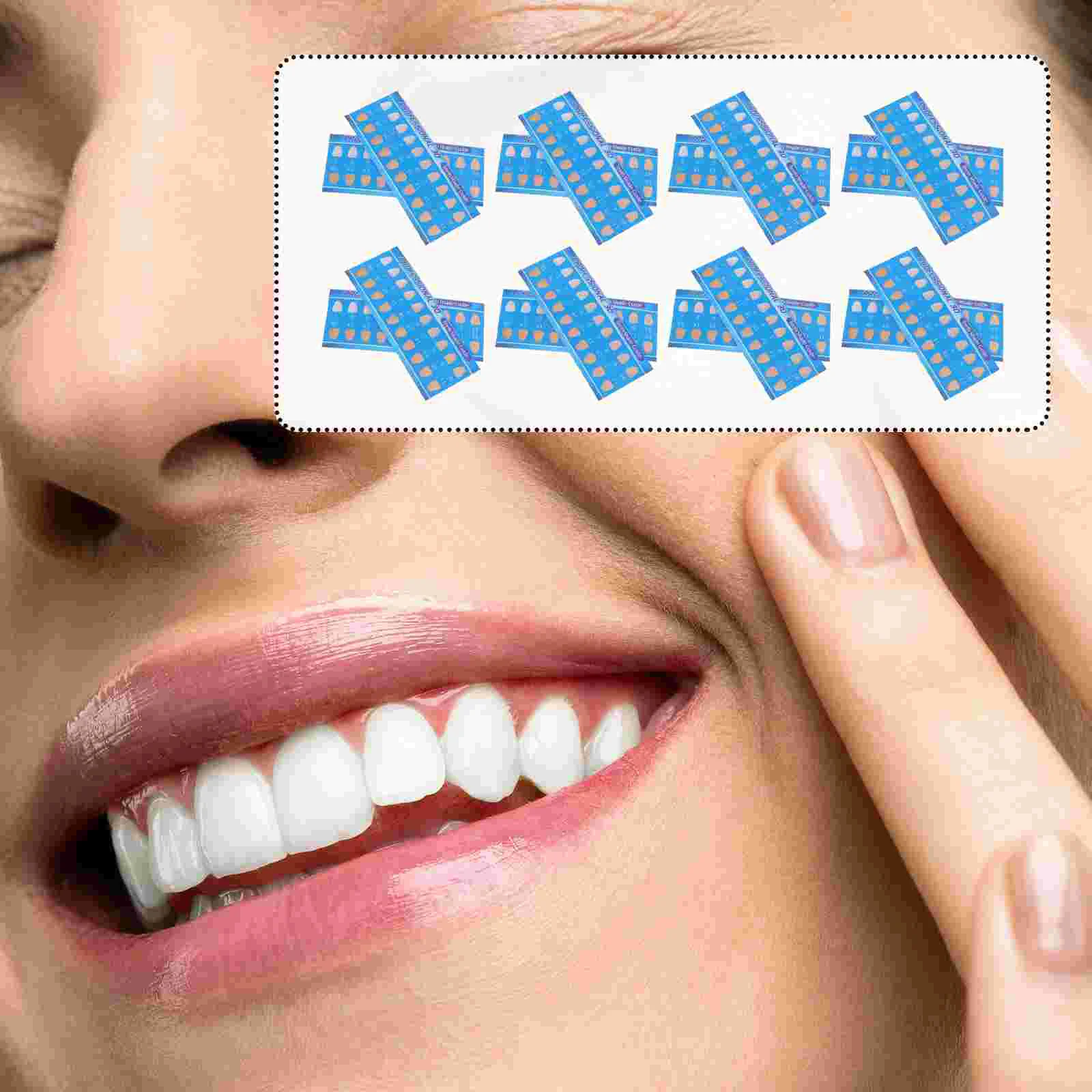50 Pcs Tooth Color Chart Professional Cards Whitening Shade Contrast Dental Guide Teeth Shades Paper
