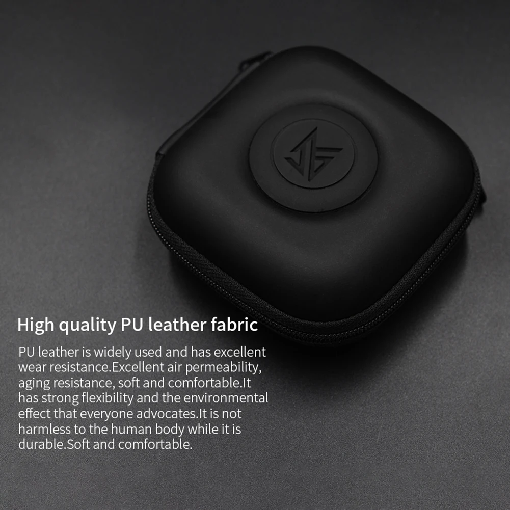 

PU Case Bag Square Bag Anti-scratch Headphones Box Bag with Lanyard Travel Small Pocket Headset Accessories Organizer for IEM KZ